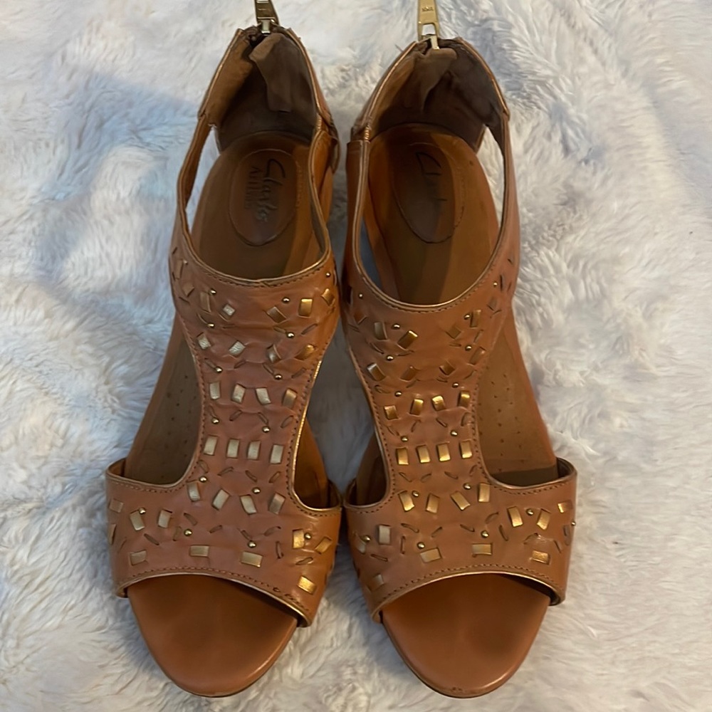 •Clarks• Thimble Clover Wedge Boho Sandals